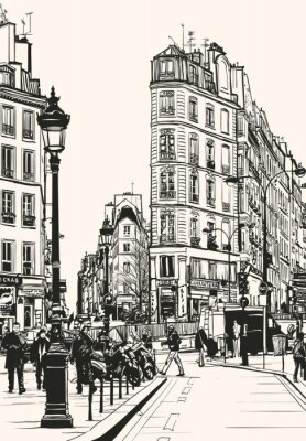 Straten van Parijs in zwart-wit