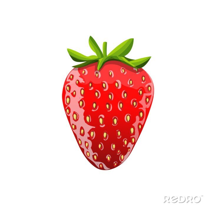 Sticker Strawberry illustratie. Geïsoleerde beeld. Vector