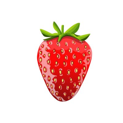 Sticker Strawberry illustratie. Geïsoleerde beeld. Vector