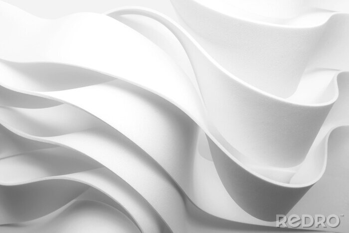 Sticker Structure with wavy white elements, abstract background