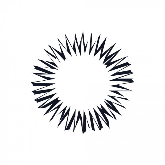 Sticker Sun sunshine flower logo icon sign template Triangle symbol emblem Modern geometric abstract design Decoration style Fashion print clothes apparel greeting invitation card cover flyer poster banner