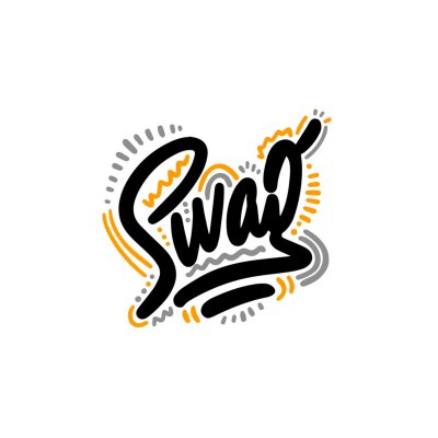 Sticker SWAG. Vector lettering. Typoghraphy poster