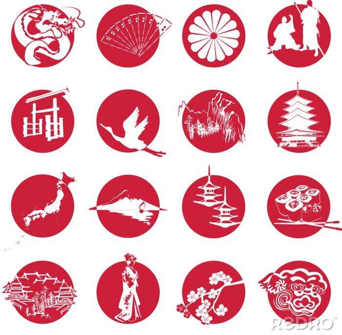 Sticker symbolen van Japan
