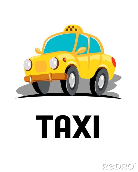 Sticker taxi car cartoon