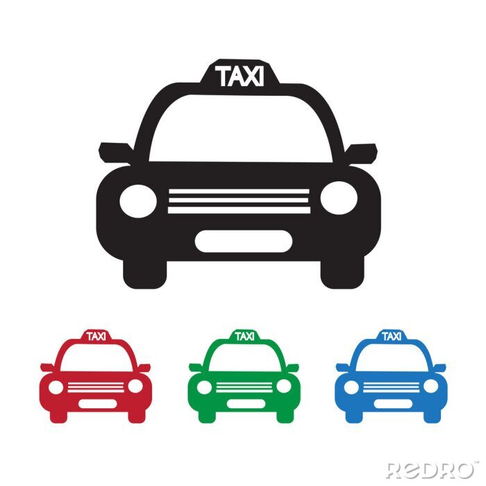 Sticker Taxi Car Icoon