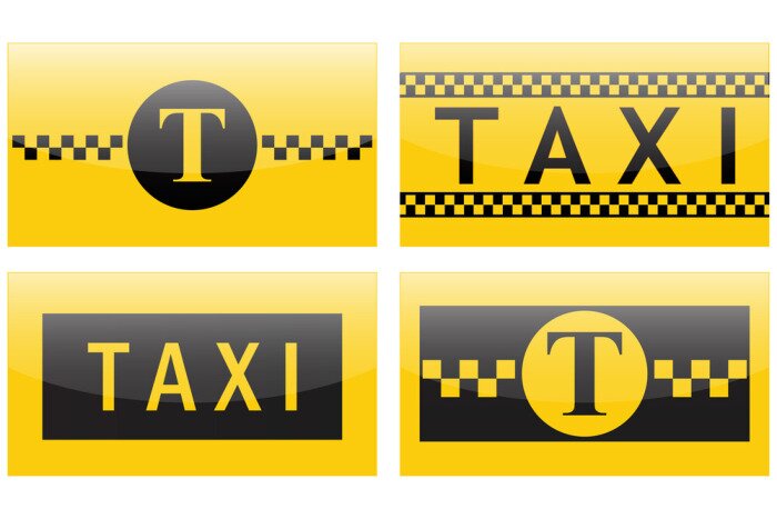 Sticker Taxi pictogram.
