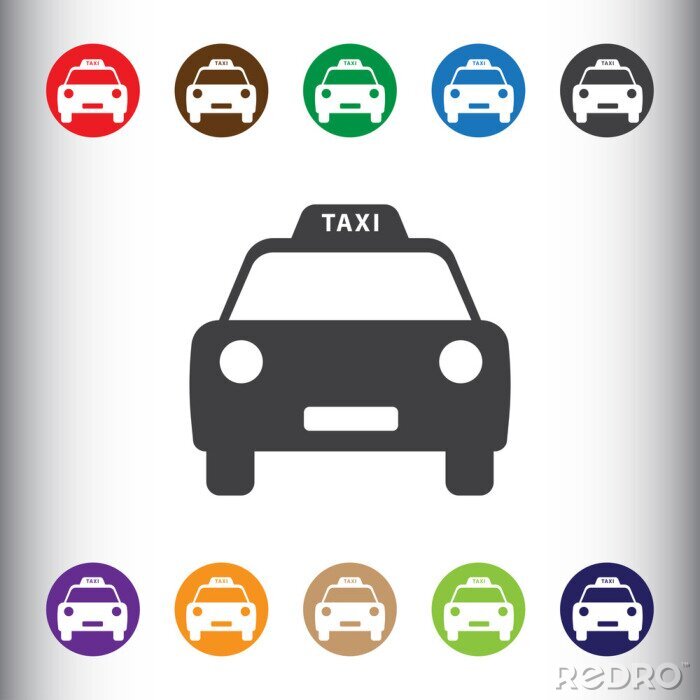 Sticker Taxi pictogram voor web en mobiel.