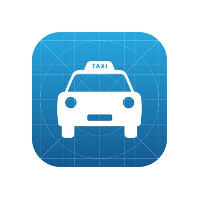 Sticker Taxi pictogram voor web en mobiel.