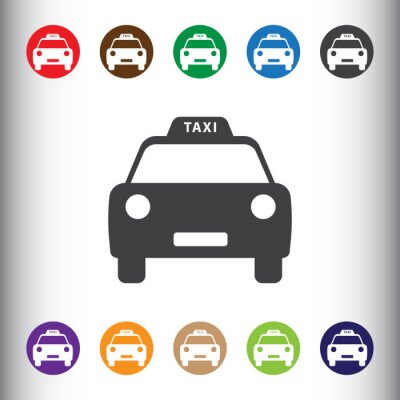 Sticker Taxi pictogram voor web en mobiel.