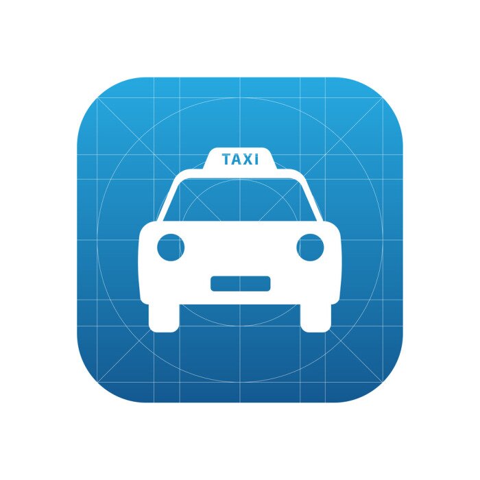 Sticker Taxi pictogram voor web en mobiel.