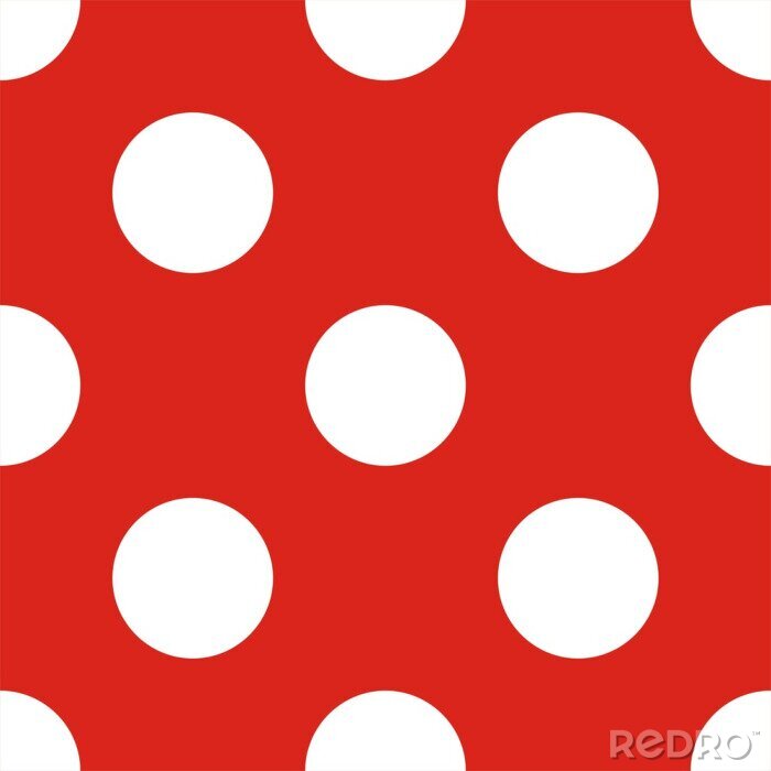 Sticker Tegel vector patroon met witte stippen op rode achtergrond