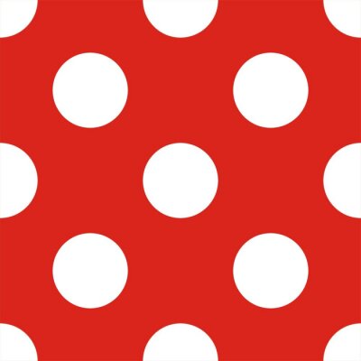 Sticker Tegel vector patroon met witte stippen op rode achtergrond