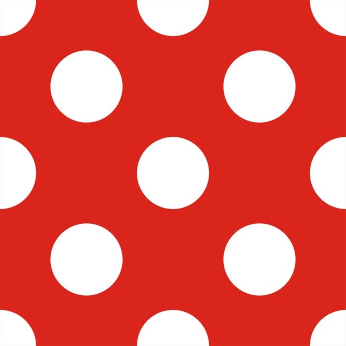 Sticker Tegel vector patroon met witte stippen op rode achtergrond