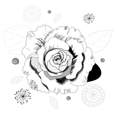 Sticker Tekenen met een bloem