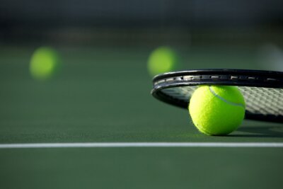 Sticker Tennisbal en racket