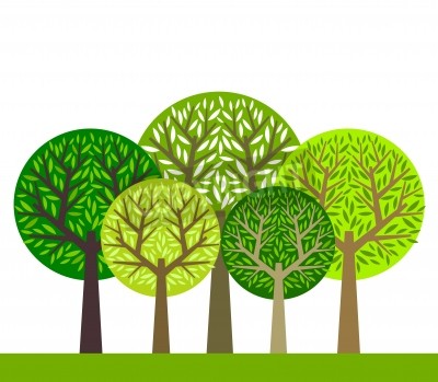 Sticker The group of green trees illustration