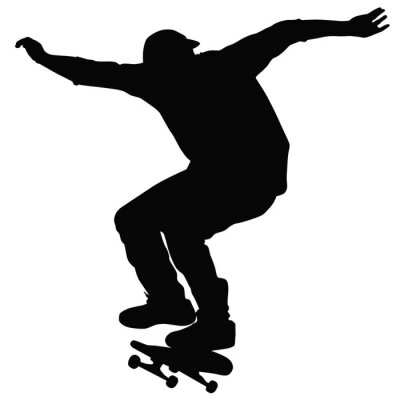 Sticker Tiener ritje op een skateboard