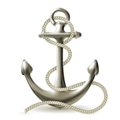 Sticker Touw gewikkeld anker 3d illustratie