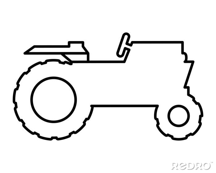 Sticker tractor landbouw silhouet pictogram
