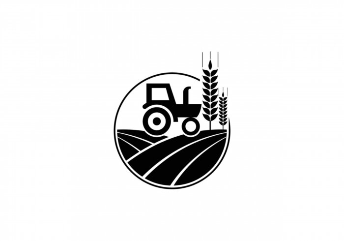 Sticker Tractor logo or farm logo template, Suitable for any business related to agriculture industries. 