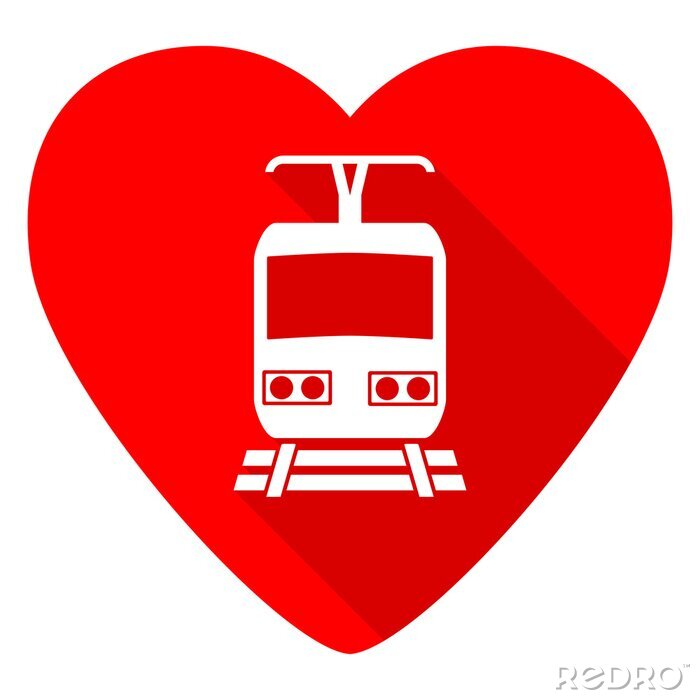 Sticker trainen rood hart valentijn flat icon