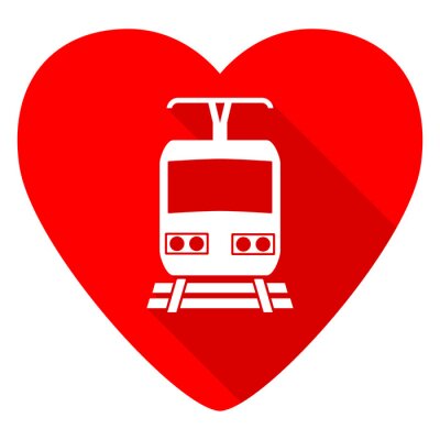 Sticker trainen rood hart valentijn flat icon