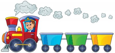 Sticker Trein met drie lege wagons