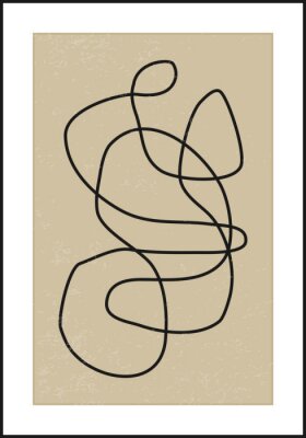 Sticker Trendy abstract aesthetic creative minimalist artistic hand drawn composition