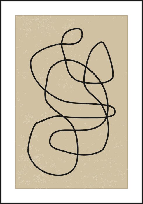 Sticker Trendy abstract aesthetic creative minimalist artistic hand drawn composition