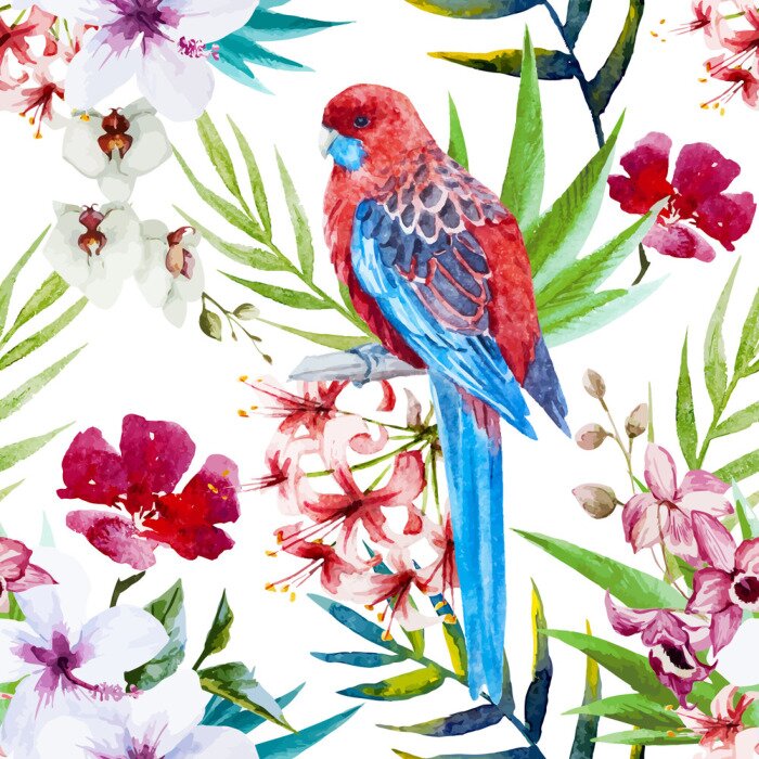 Sticker Tropical bird pattern