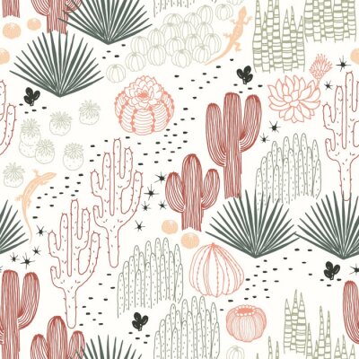 Tropisch patroon met cactussen