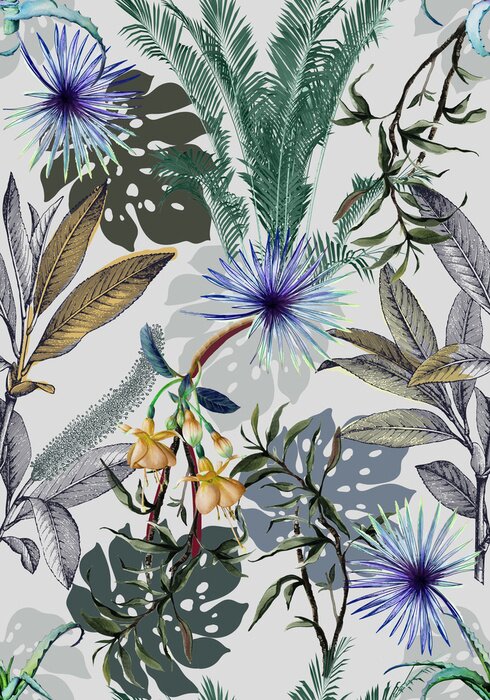 Sticker Tropisch patroon uit exotisch bos