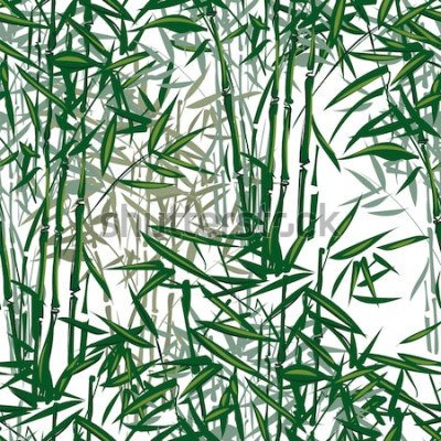 Sticker tropische bamboe vector naadloze patroon op een witte achtergrond ...