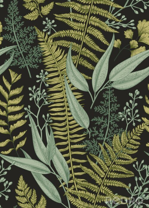 Sticker Tropische bladeren in groene tinten