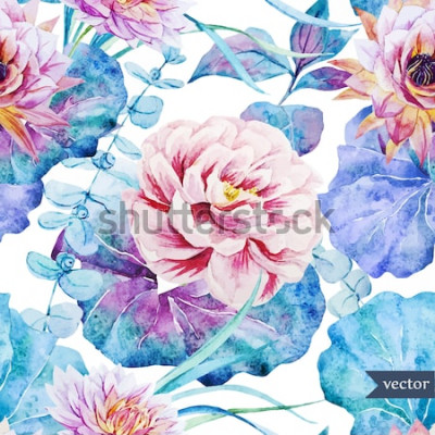 Sticker Tropische bloemen in felle kleuren