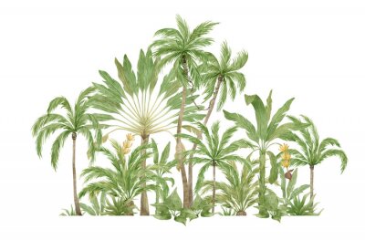 Sticker Tropische groene bomen