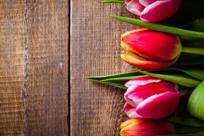 Sticker Tulpen op hout