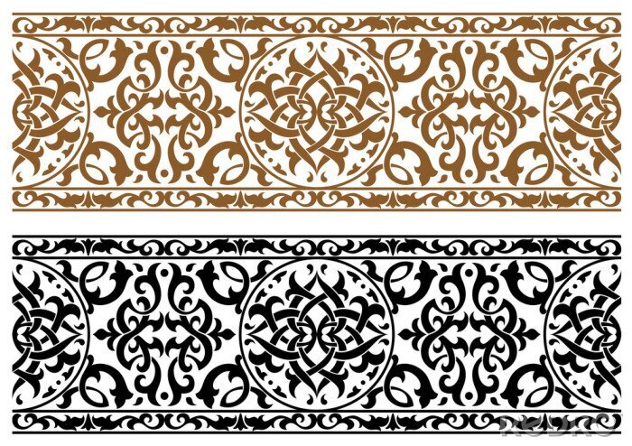 Sticker Twee Arabische strepen met ornamenten