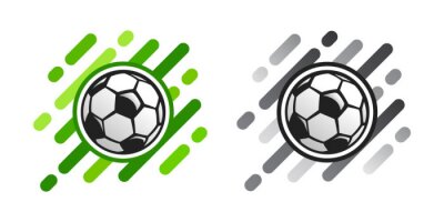 Sticker Twee voetbalafbeeldingen in verschillende kleuren