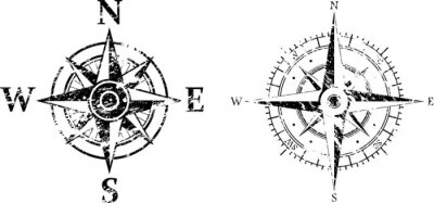 Sticker Twee windrozen