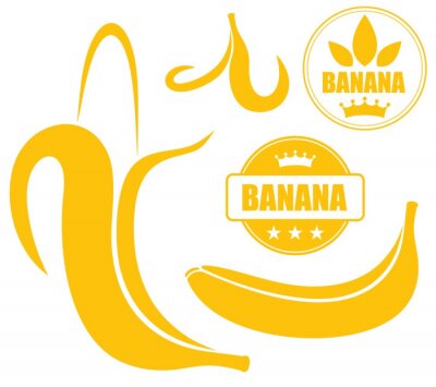 Sticker Tweekleurige bananen