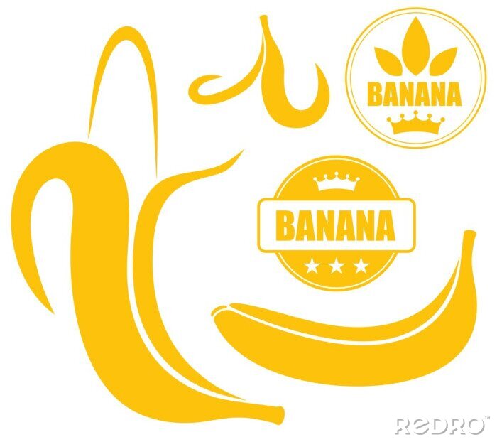 Sticker Tweekleurige bananen
