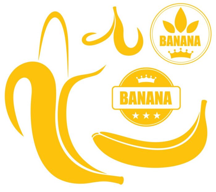 Sticker Tweekleurige bananen