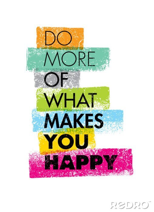 Sticker Typografisch citaat doet meer gelukkige dingen