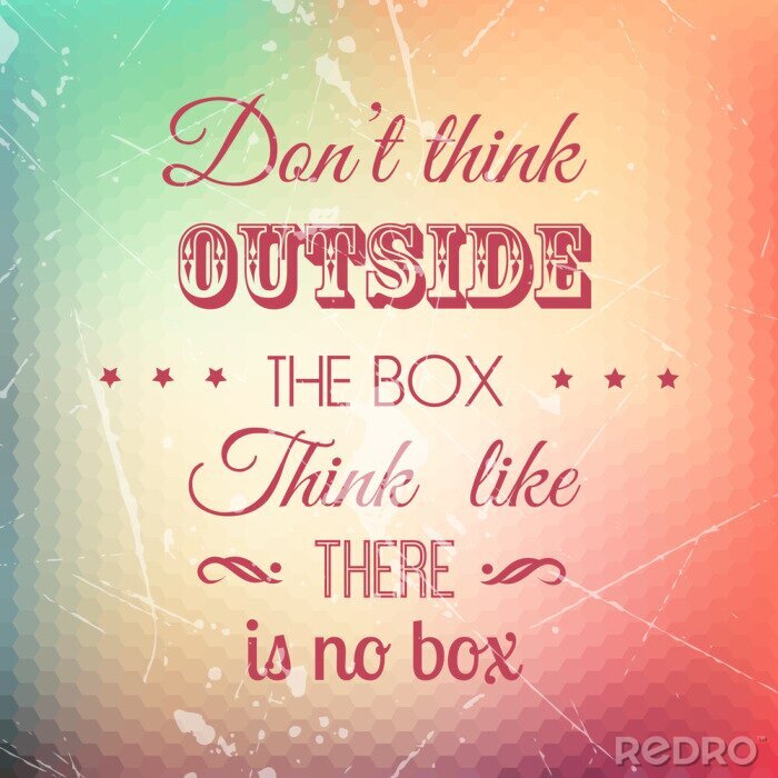 Sticker Typografisch citaat over creatief denken