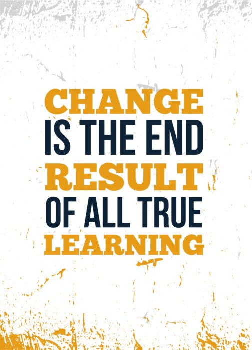 Sticker Typografische afbeelding met een zin over veranderingen