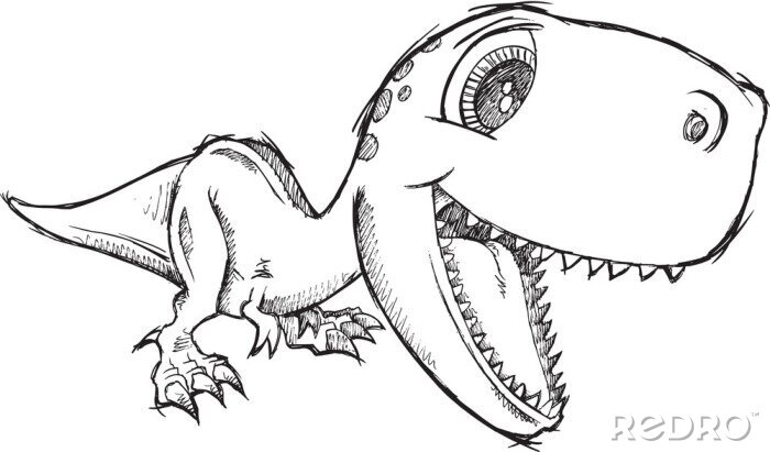 Sticker Tyrannosaurus schets