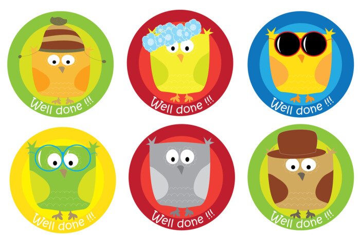 Sticker Uilen voor kinderen in zes wielen