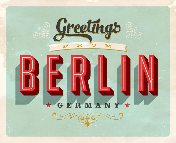 Sticker Uitstekende Kaart Toeristische Groet - Vector EPS10