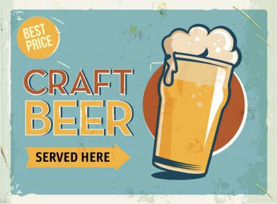 Sticker Uitstekende poster. Road signboard. Ouderwets ontwerp.